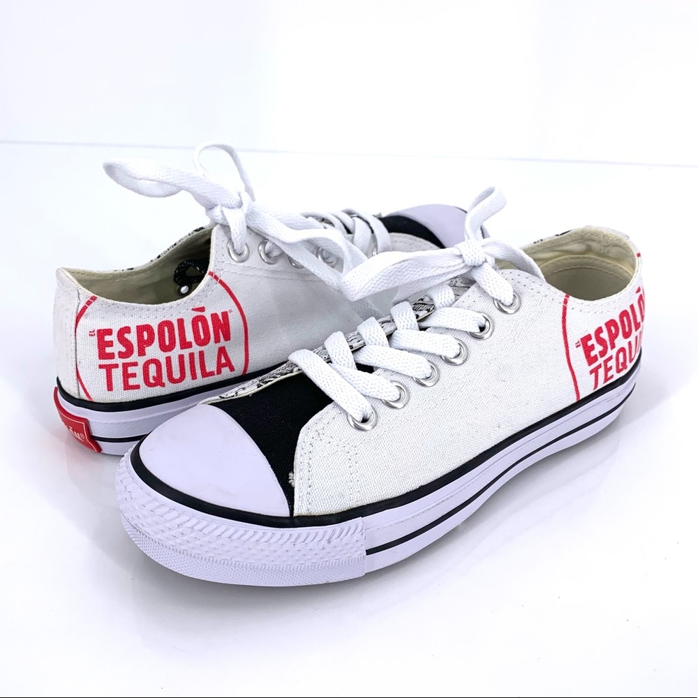 Espolon Tequila White Promo Sneakers Low Top Converse Style Shoes Size 4 NWOT